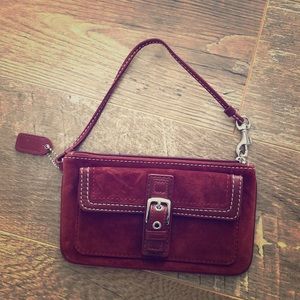 Wine Colored Coach Clutch!  The Perfect Size!